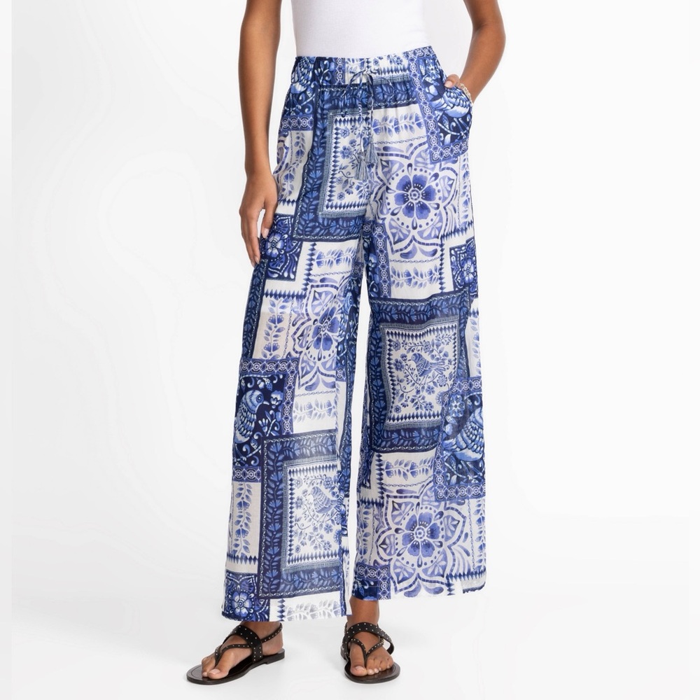 NWT- JOHNNY WAS Cotton WIDE LEG PANT
